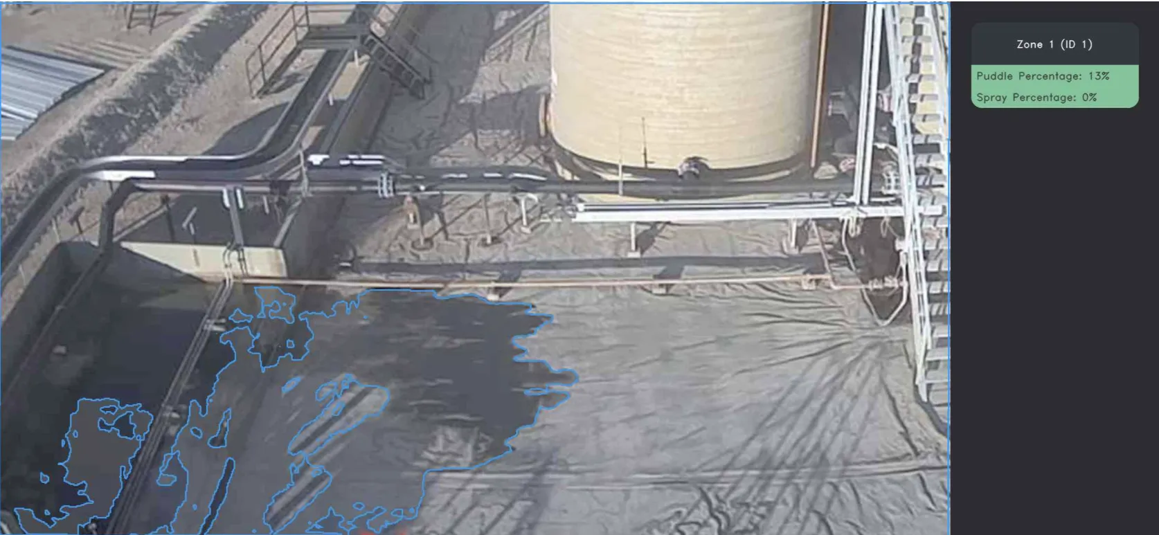 Liner puddle from elevated camera